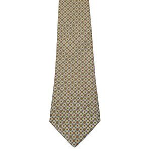 Salvatore Ferragamo Fish Silk Tie with Geometric Pattern 4"